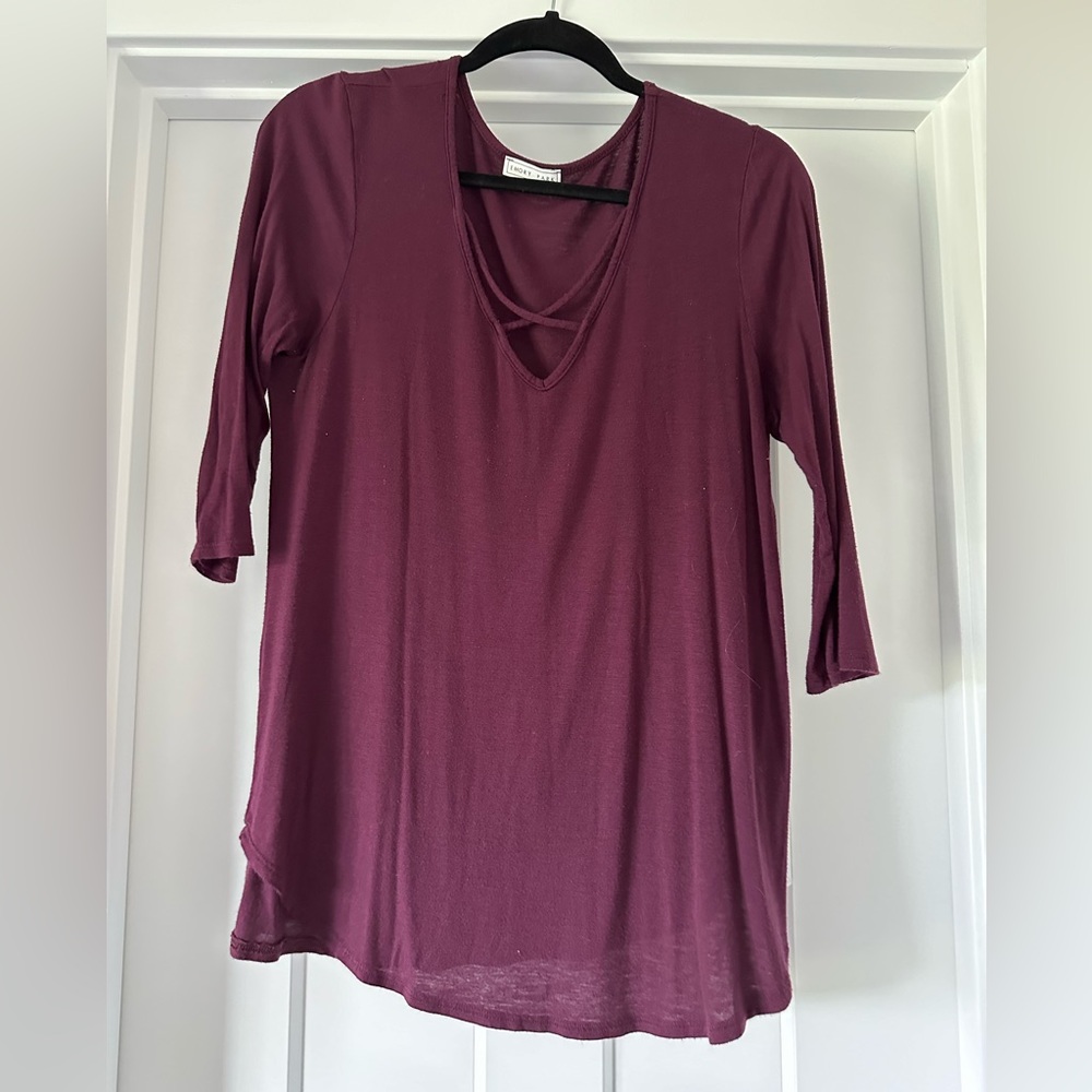 Plum Emory Park Top - size L, cross-front